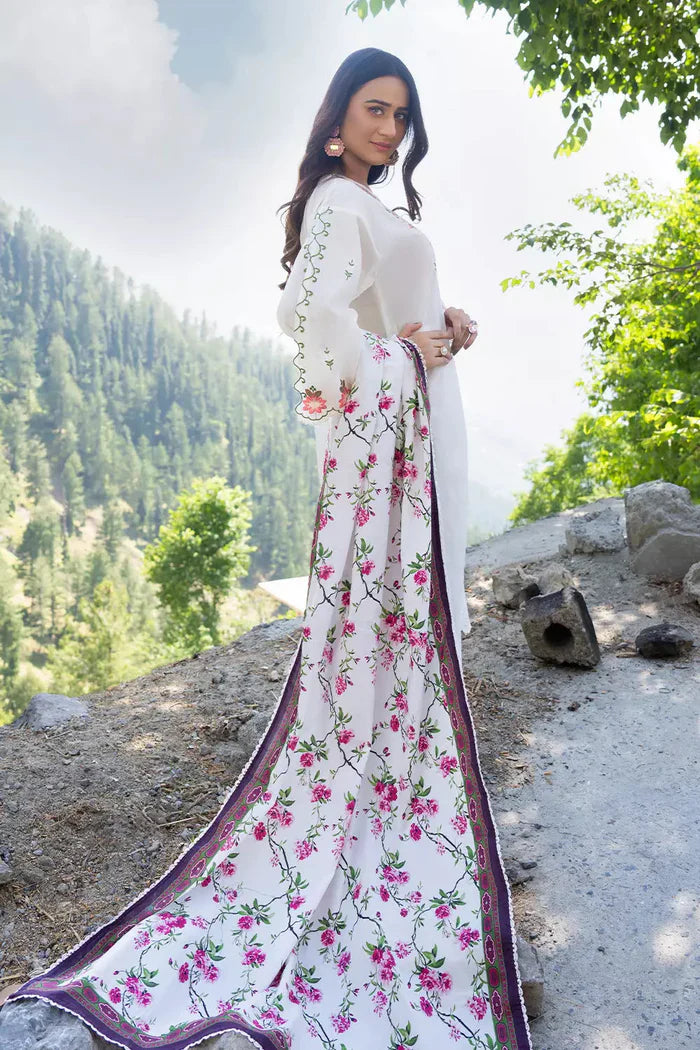 3PC Embroidered Unstitched Cambric Suit