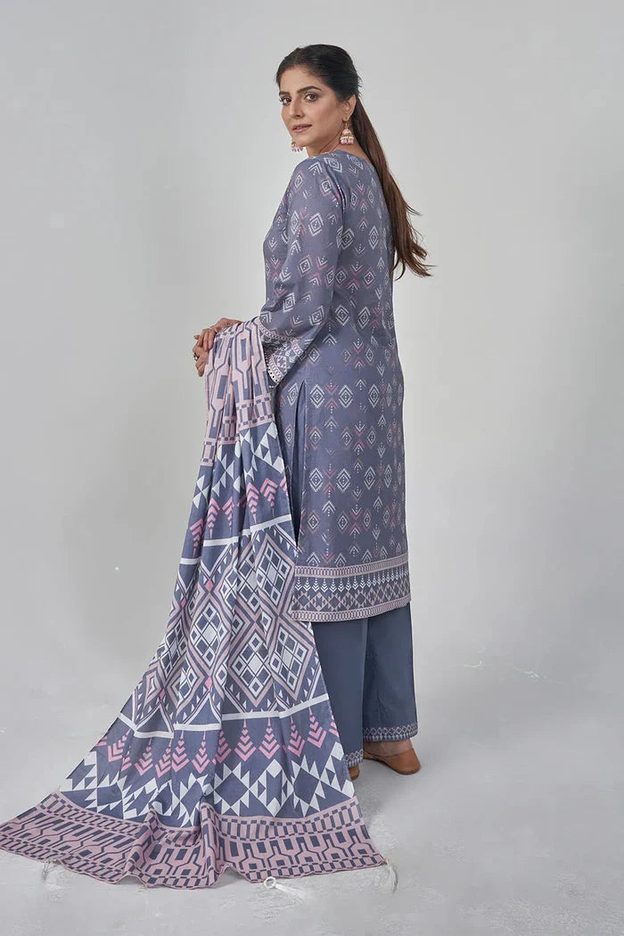 3PC Embroidered Unstitched Lawn Suit