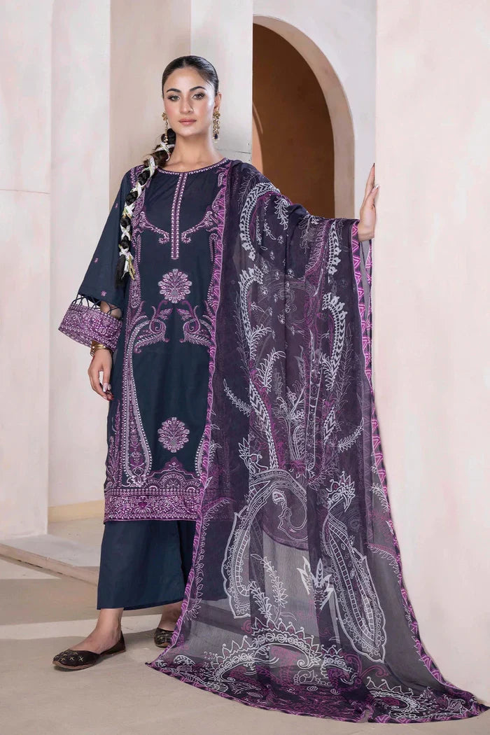 3PC Embroidered Unstitched Lawn Suit
