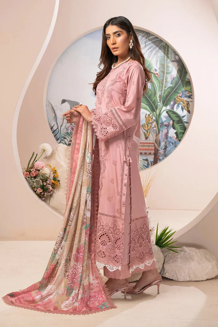 3PC Embroidered Unstitched Schiffli Lawn Suit