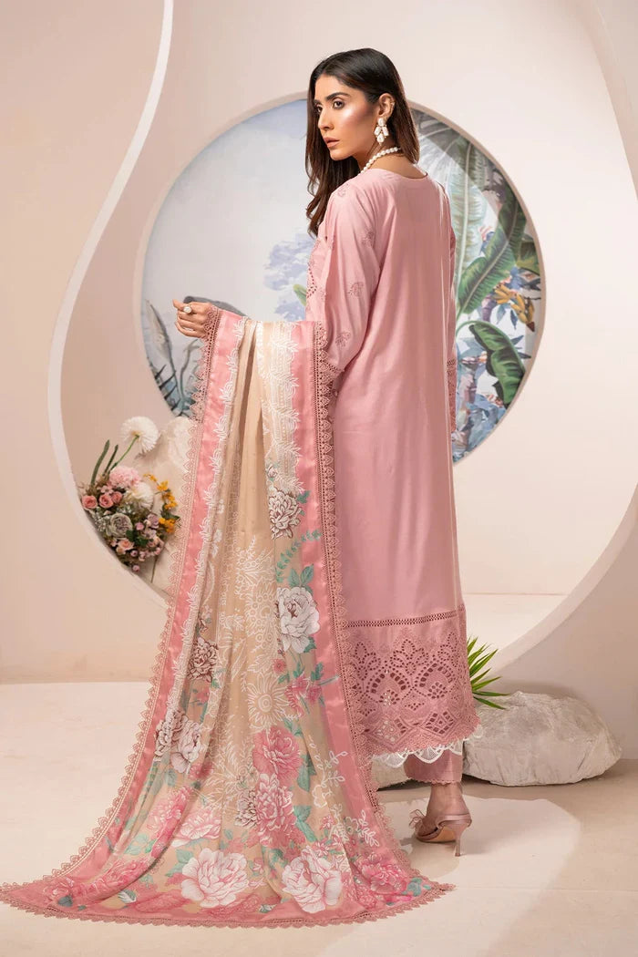 3PC Embroidered Unstitched Schiffli Lawn Suit