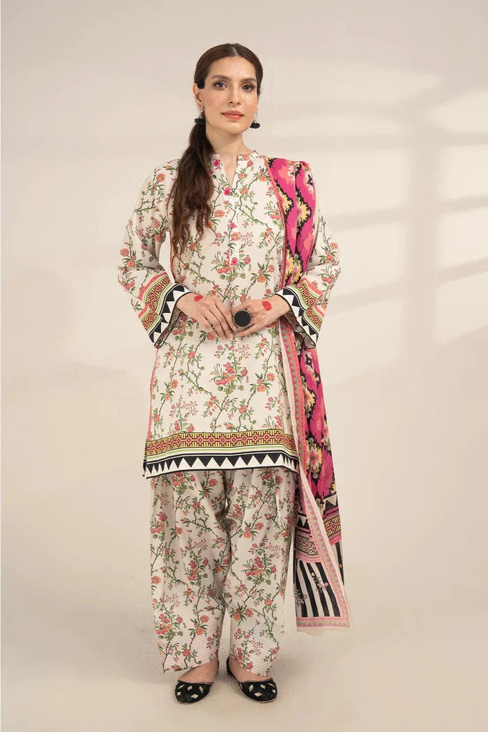 3PC Printed Unstitched Lawn Suit