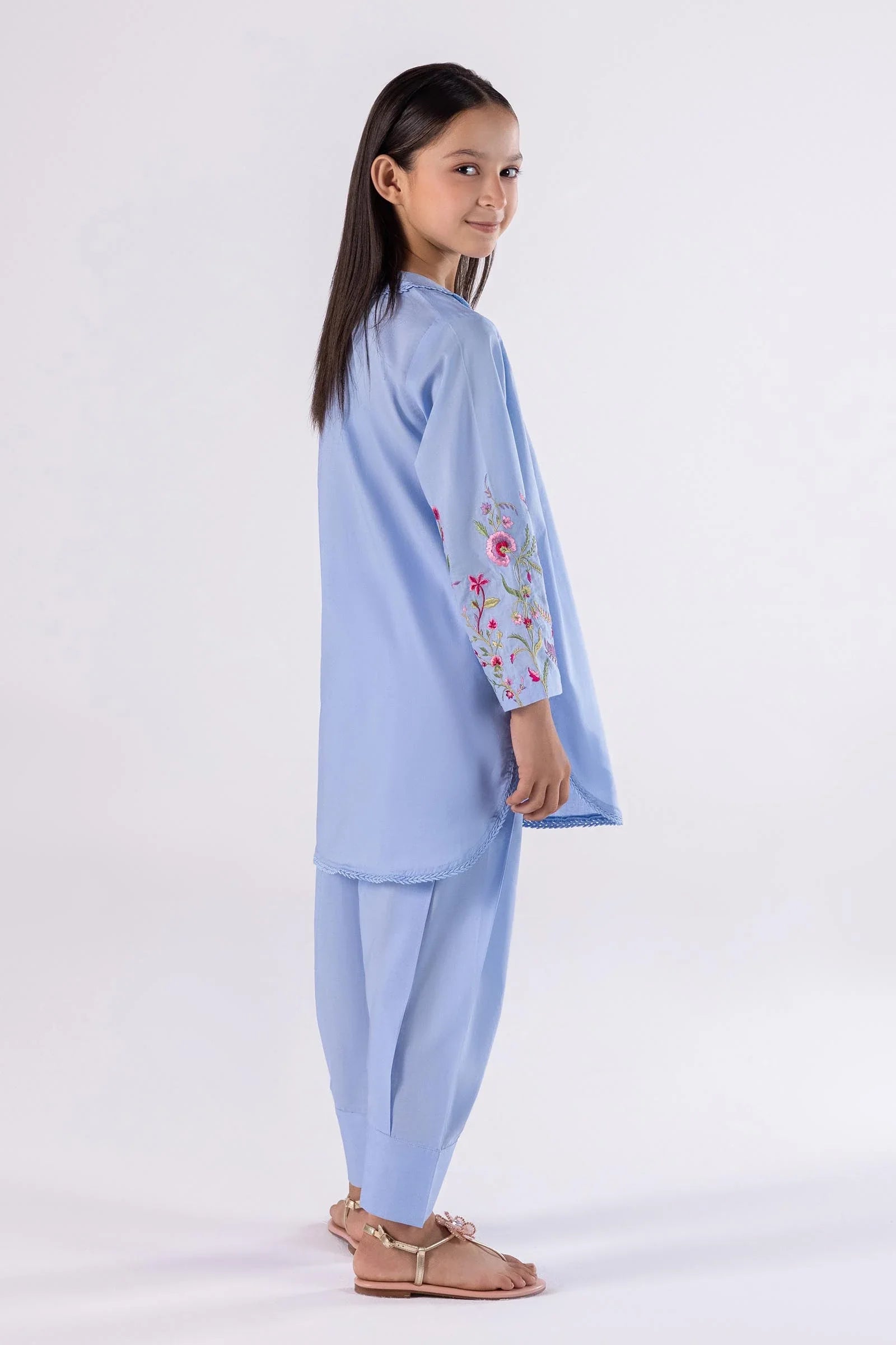 Stitched Kids Embroidered Lawn Suit