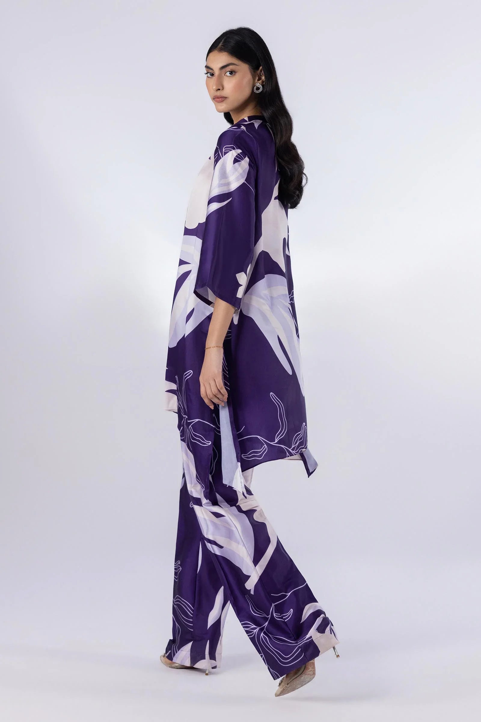 Stitched Satin Shirt + Culotte