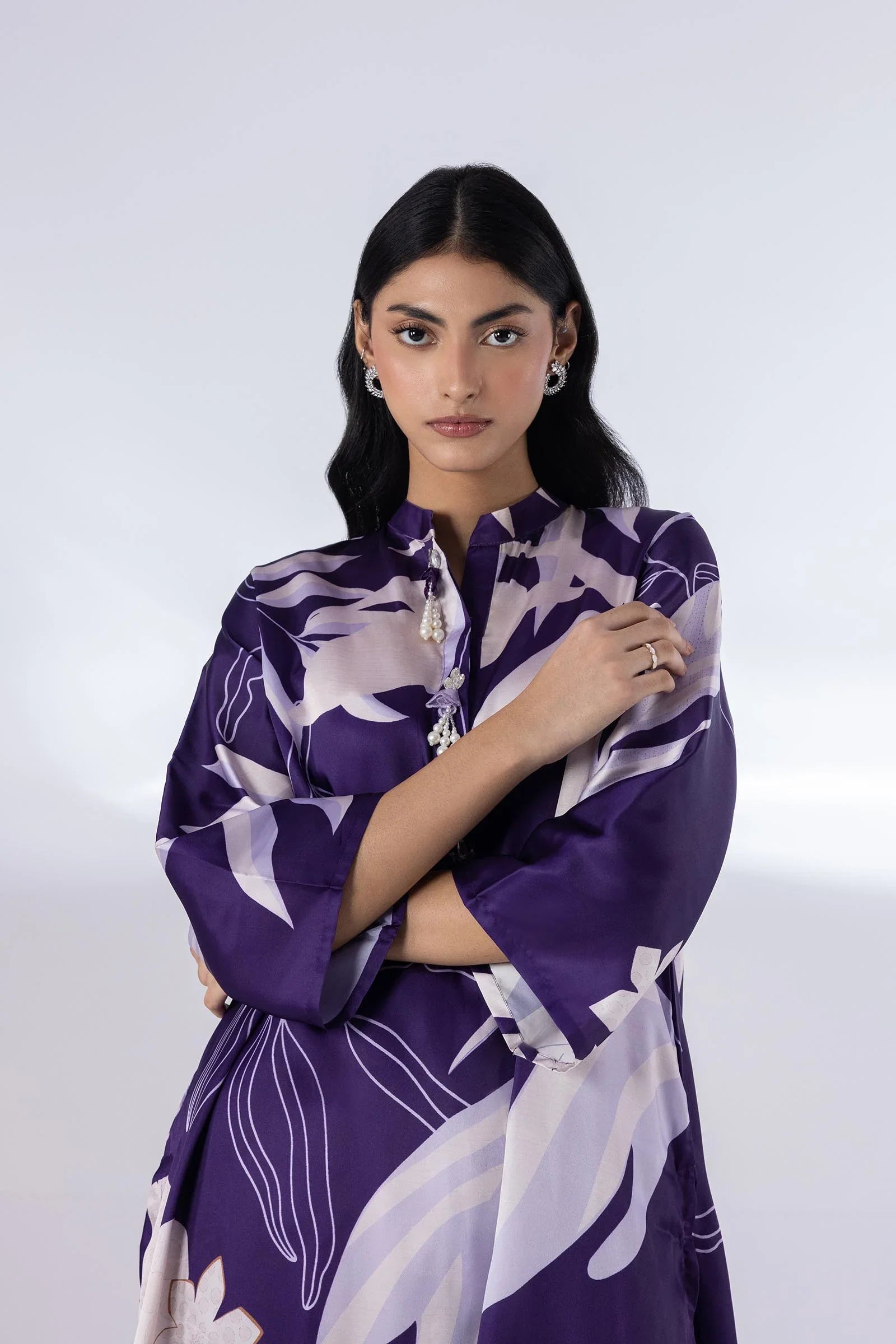 Stitched Satin Shirt + Culotte